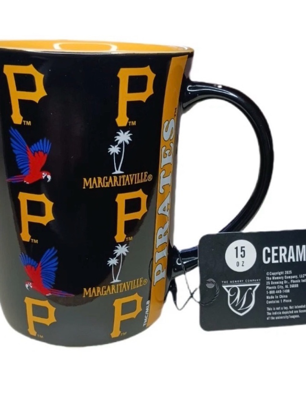 Pittsburgh Pirates Ceramic Mug 15 oz Margaritaville Parot MLB The Memory Company